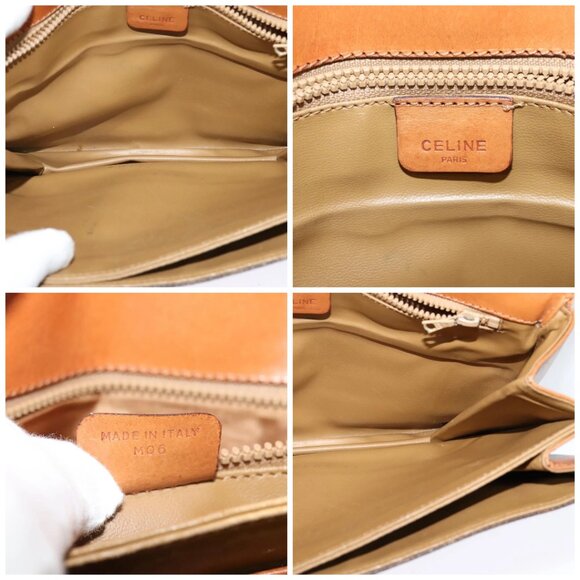 CELINE Macadam Canvas Shoulder Bag PVC Leather Brown Gold Auth - Picture 15 of 16